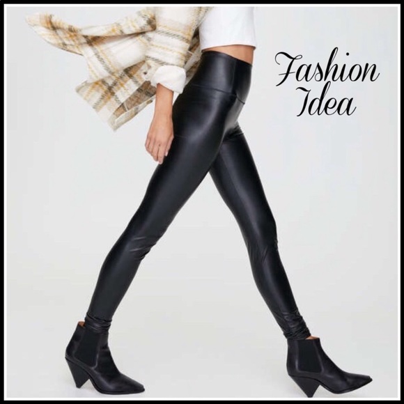 Boutique with Grace Soft & Stretchy Faux Leather Leggings NIP - Picture 2 of 11